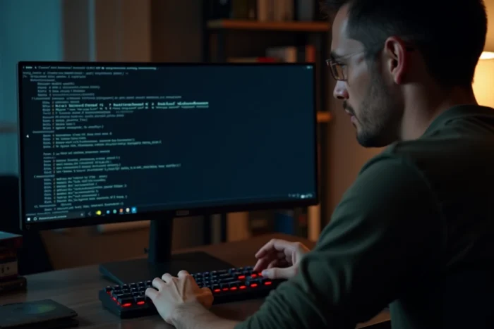 Utilisateur saisissant la commande attrib avec les attributs Hidden et System dans un terminal Windows pour masquer un dossier