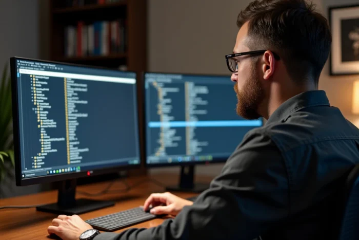 Utilisateur modifiant les clés du Registre Windows dans l'éditeur regedit pour contrôler l'affichage des éléments cachés du système