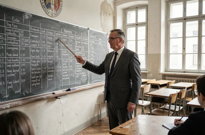 Professeur de lycée présentant les critères de sélection des établissements les plus difficiles à intégrer en France